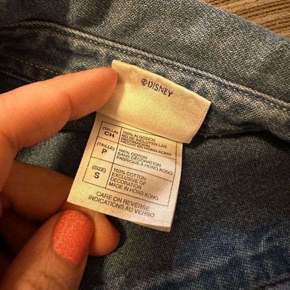 Vintage Disney store Mickey and Minnie chambray button up small - Picture 5 of 11